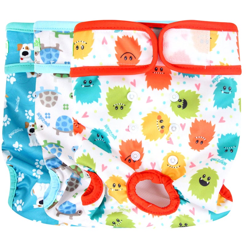wegreeco Luxury Washable Reusable Dog Diapers (Stylish Pattern) - Female Dog Diapers, Doggie Diapers, 3 Pack (Inspiring, Extra Large) - Image 1